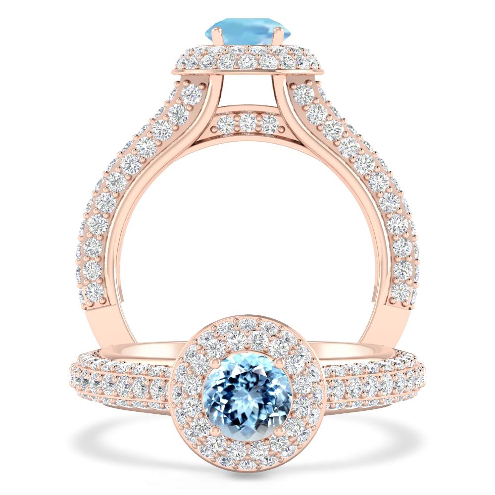 Rose Gold - Aquamarine