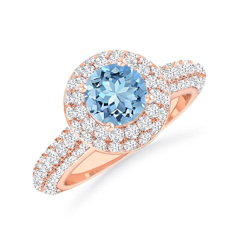 Rose Gold - Aquamarine