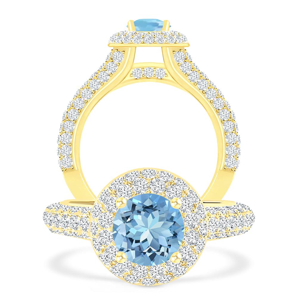 Yellow Gold - Aquamarine