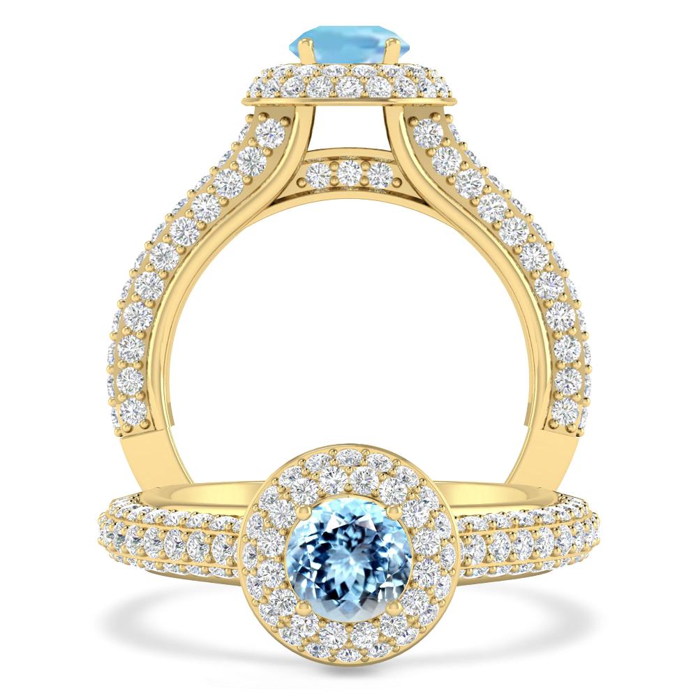 Yellow Gold - Aquamarine