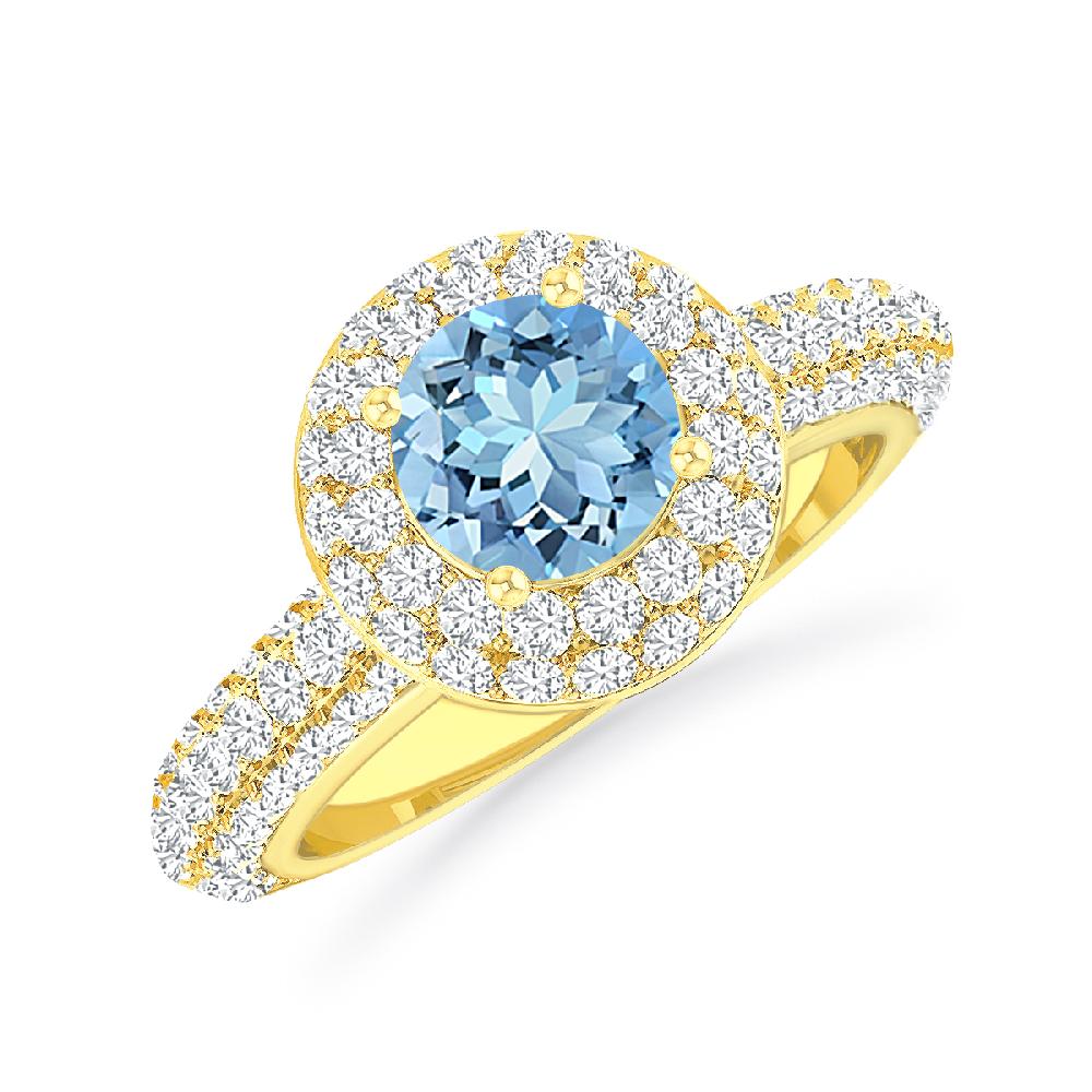 Yellow Gold - Aquamarine