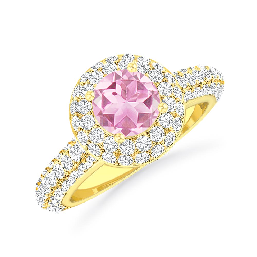 Yellow Gold - Pink Tourmaline