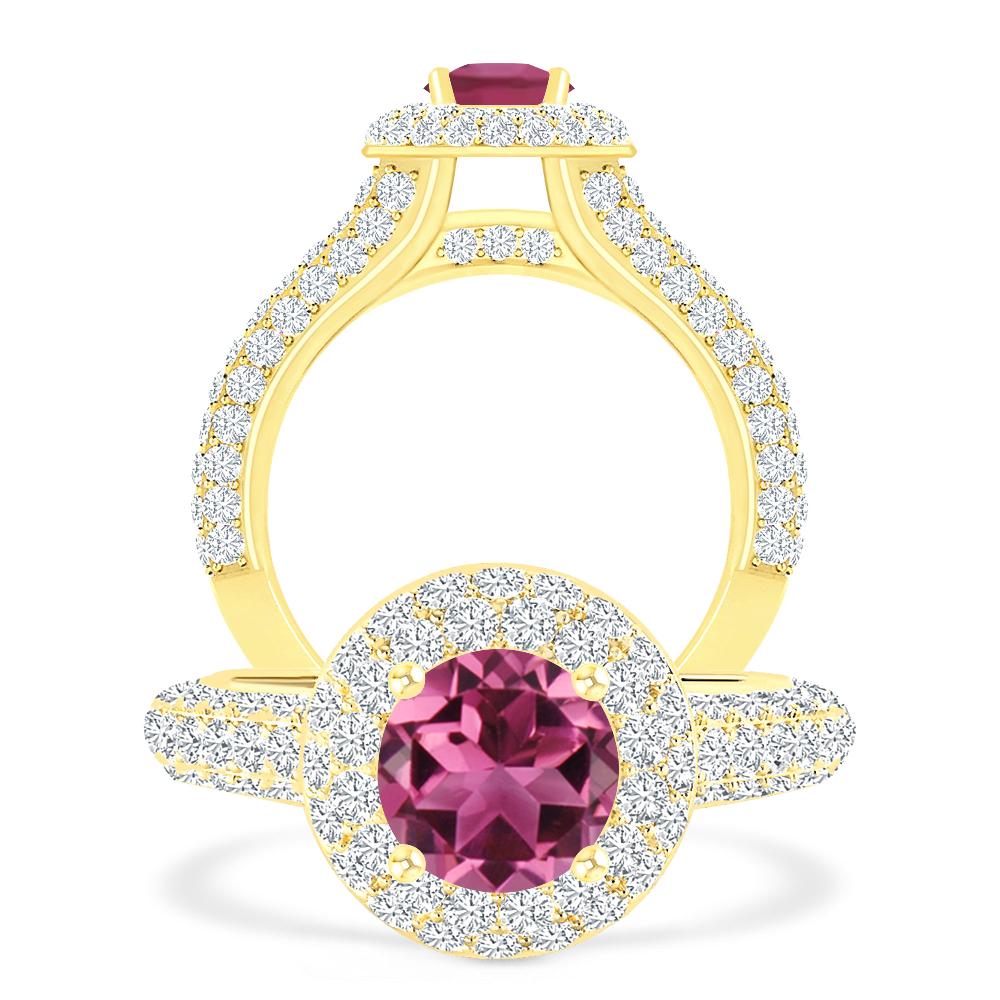 Yellow Gold - Pink Tourmaline