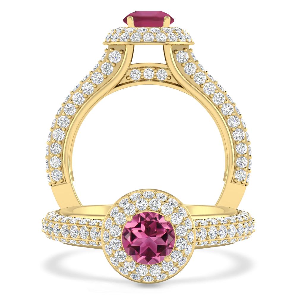 Yellow Gold - Pink Tourmaline