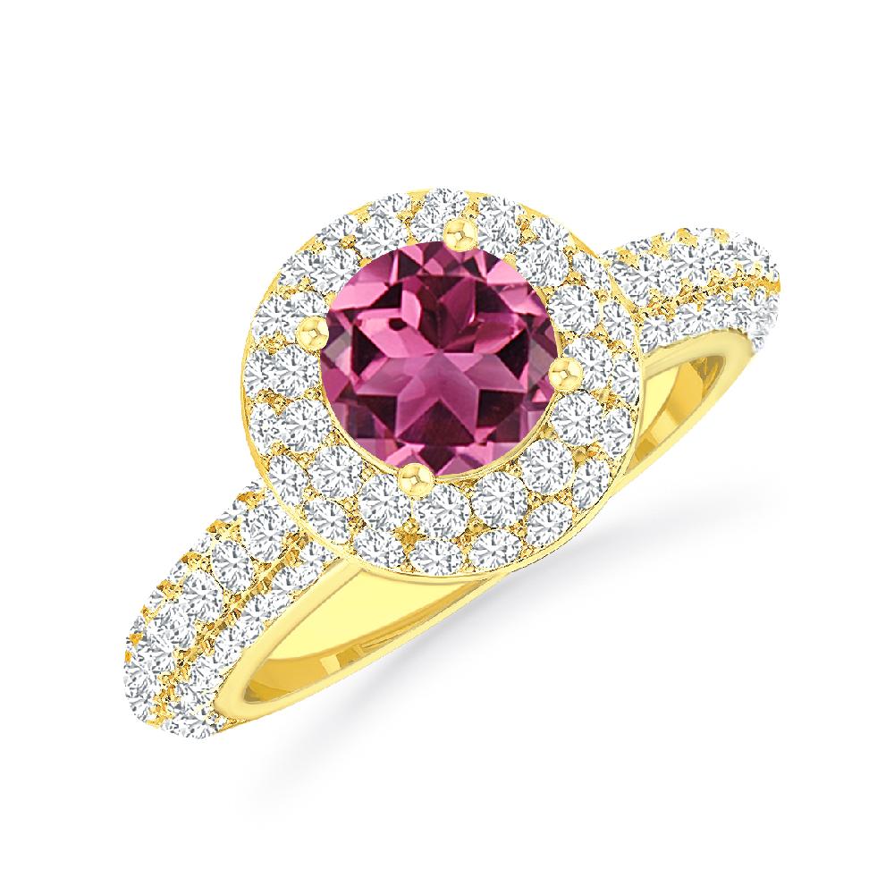 Yellow Gold - Pink Tourmaline