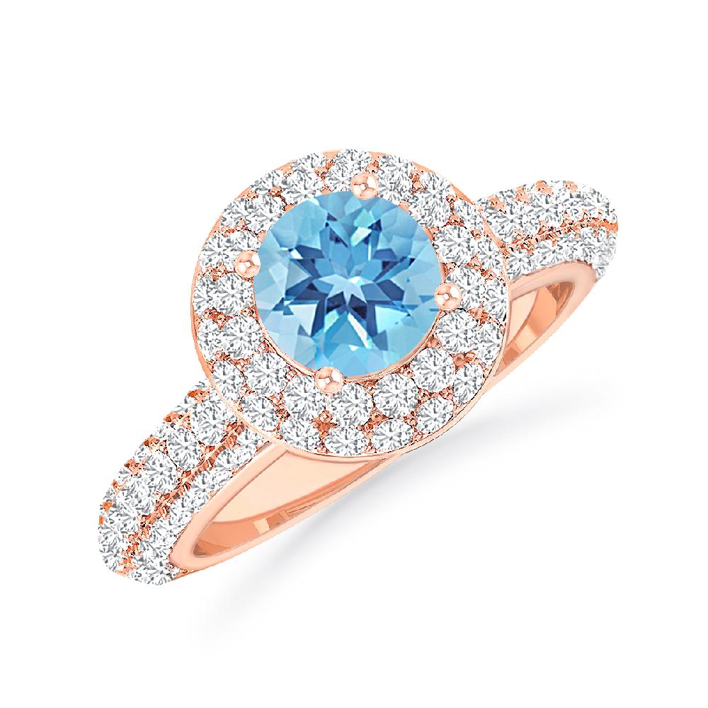 Rose Gold - Blue Topaz