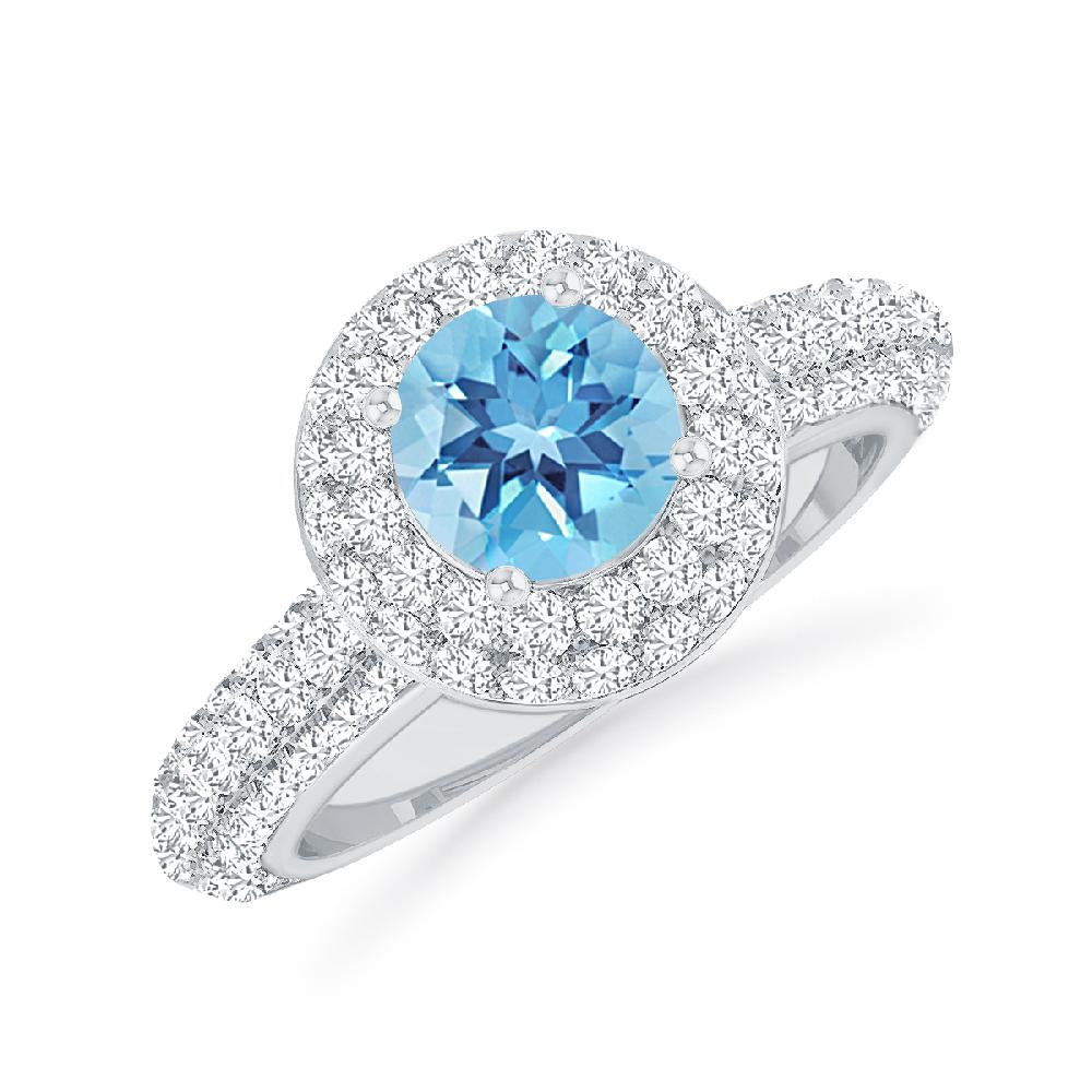 White Gold - Blue Topaz