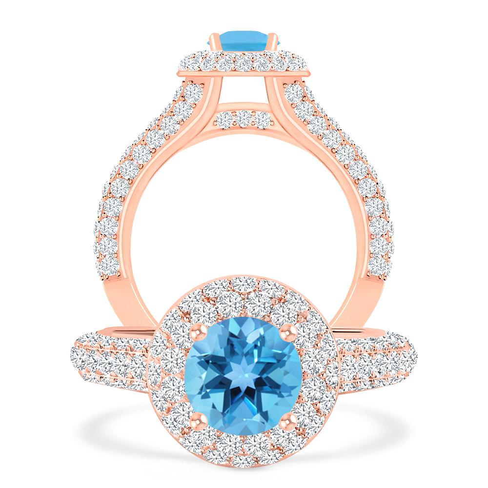 Rose Gold - Blue Topaz