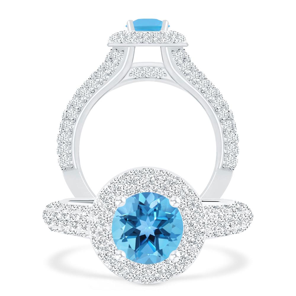 White Gold - Blue Topaz