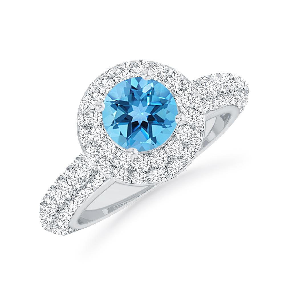 White Gold - Blue Topaz