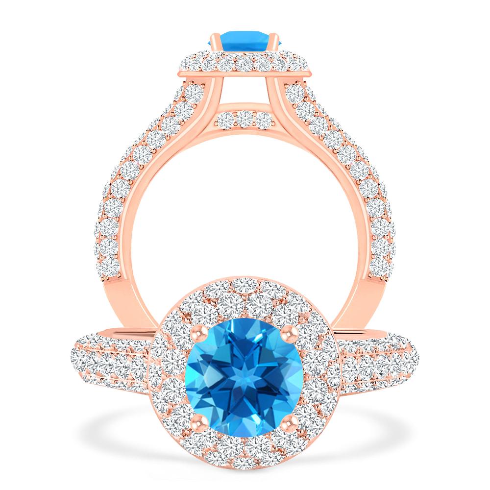 Rose Gold - Blue Topaz