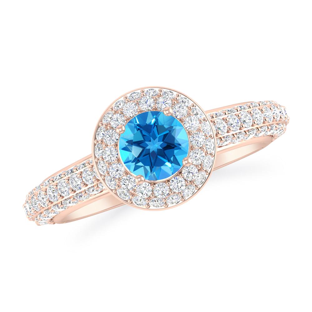 Rose Gold - Blue Topaz