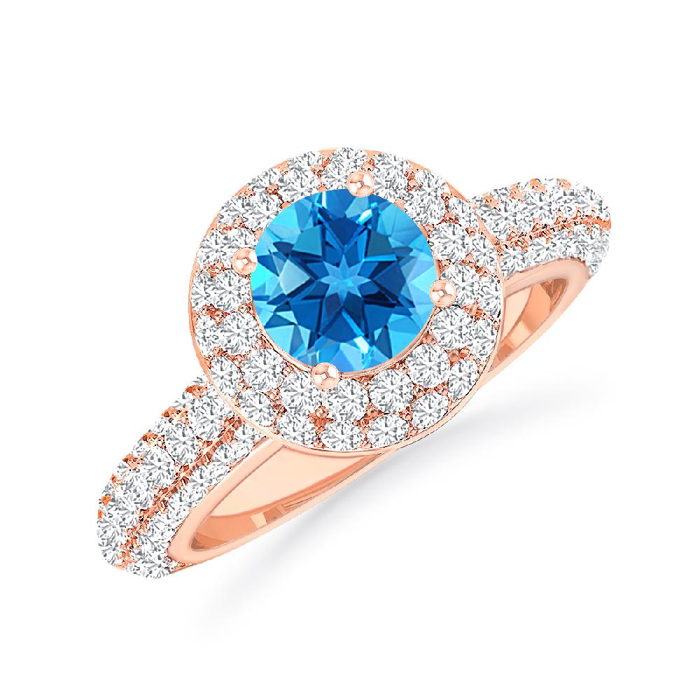 Rose Gold - Blue Topaz