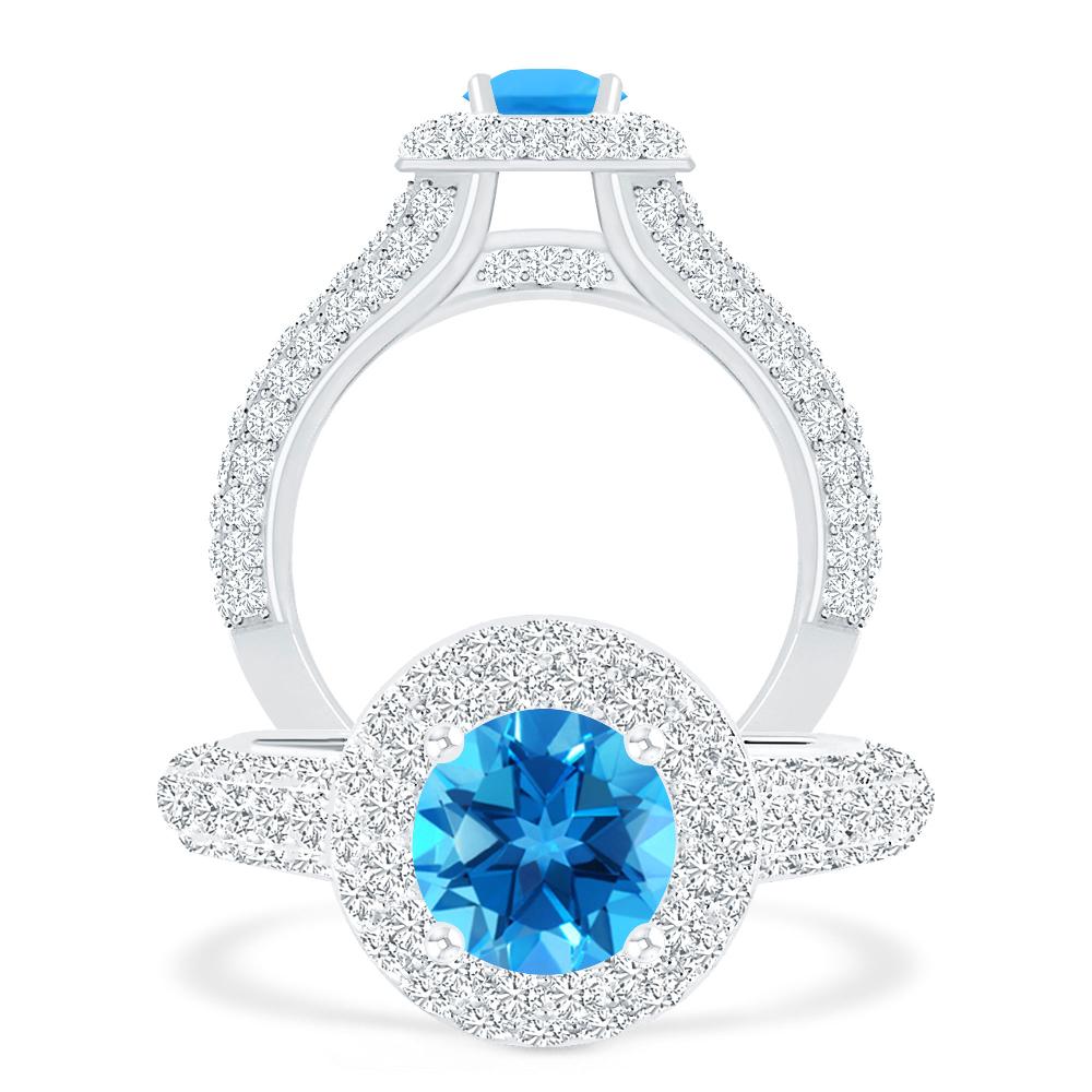 White Gold - Blue Topaz