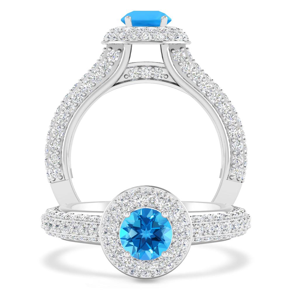 White Gold - Blue Topaz