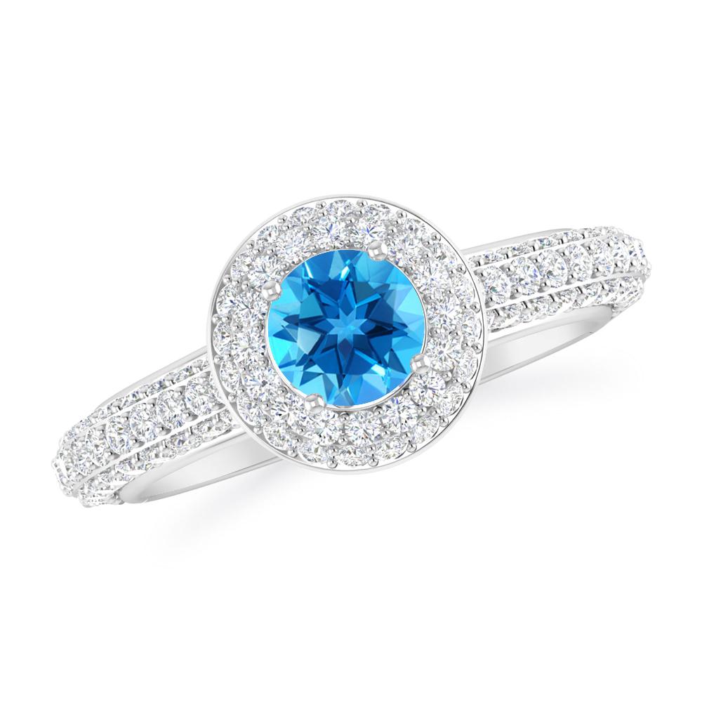 White Gold - Blue Topaz