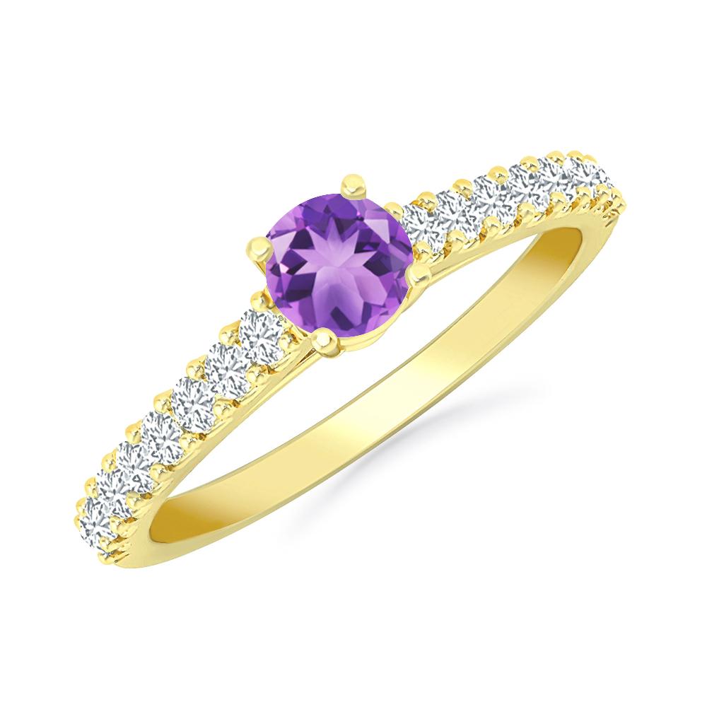 Yellow Gold - Amethyst