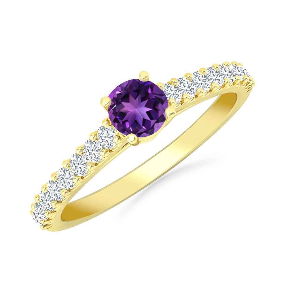 Yellow Gold - Amethyst