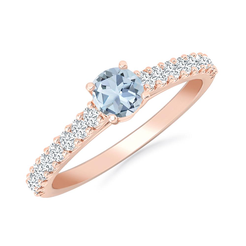 Rose Gold - Aquamarine