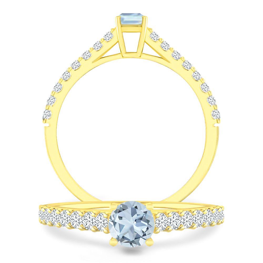 Yellow Gold - Aquamarine