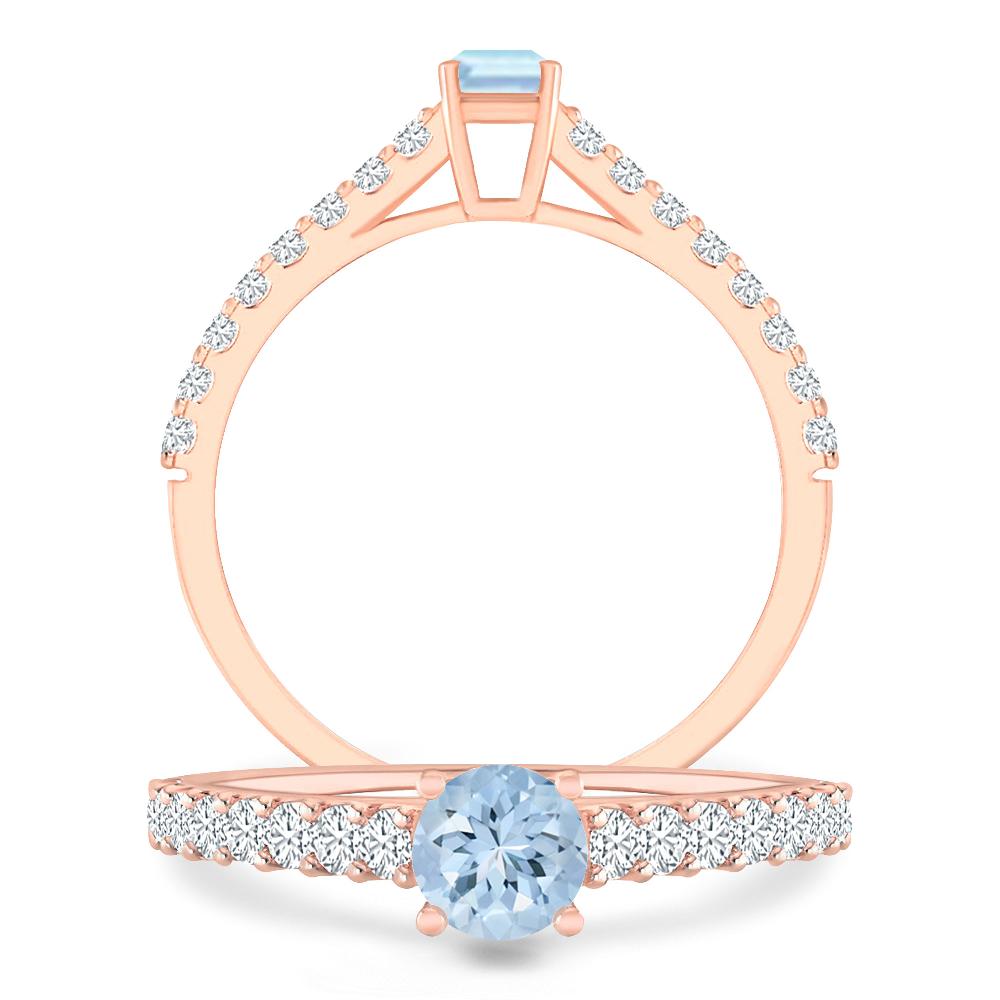 Rose Gold - Aquamarine