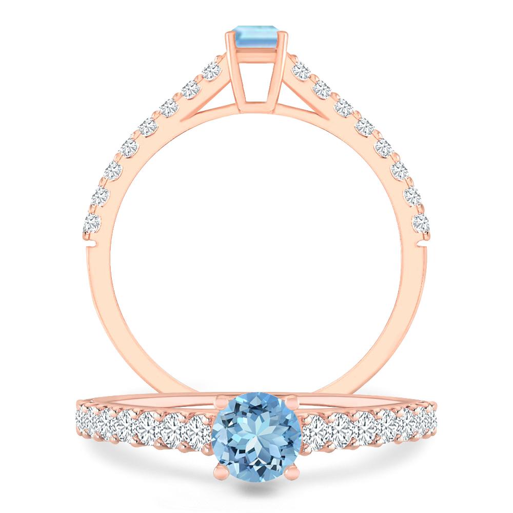 Rose Gold - Aquamarine