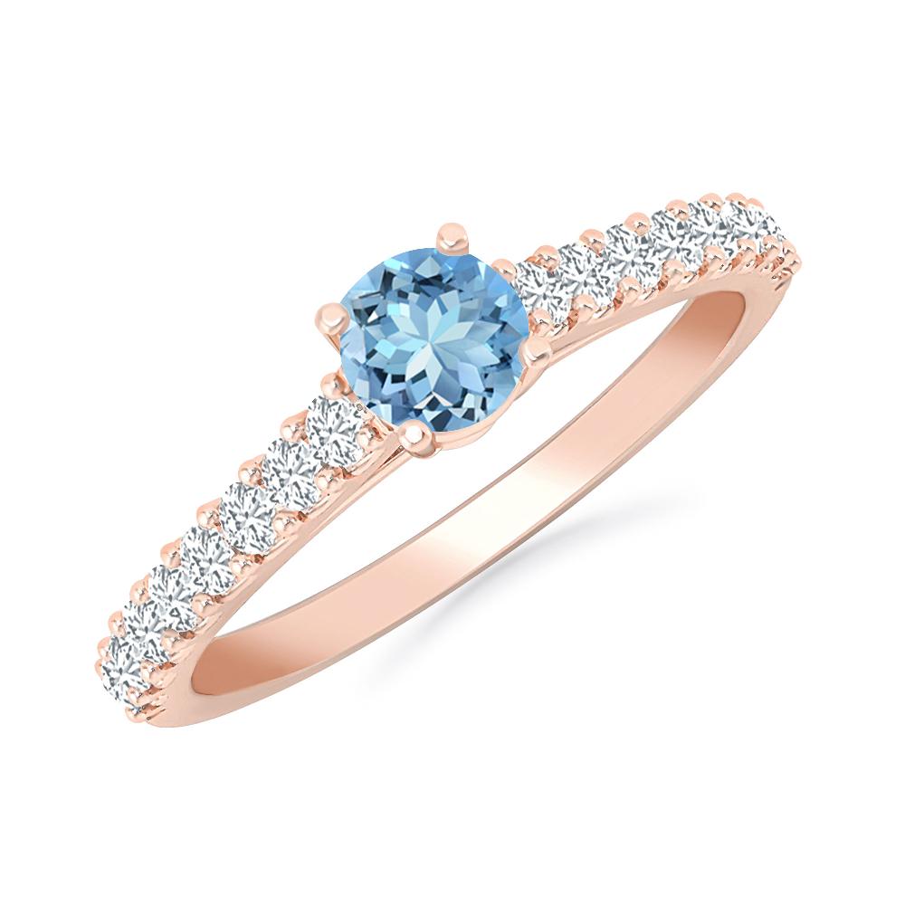 Rose Gold - Aquamarine