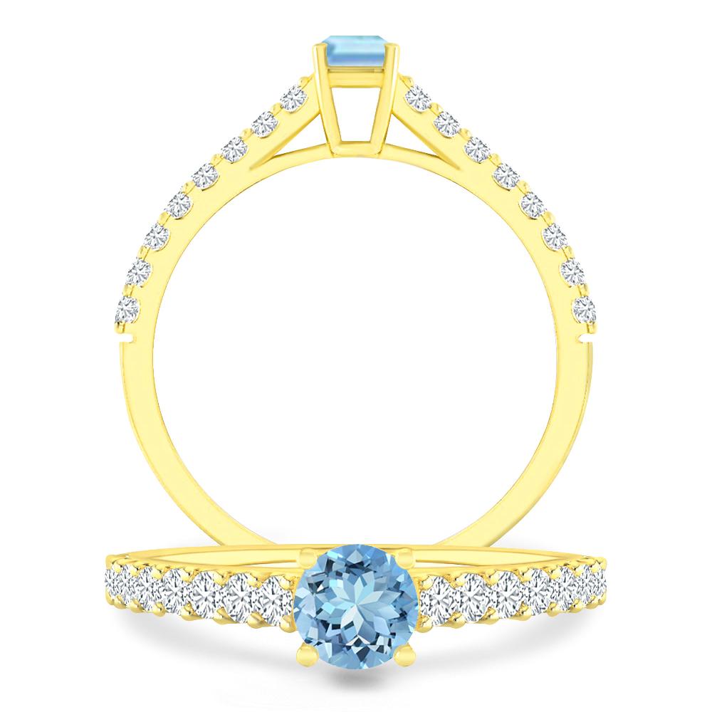 Yellow Gold - Aquamarine