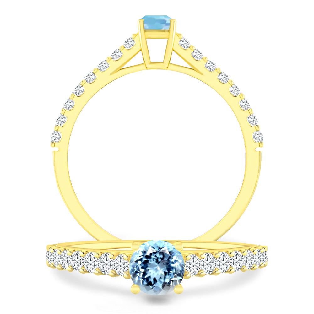 Yellow Gold - Aquamarine