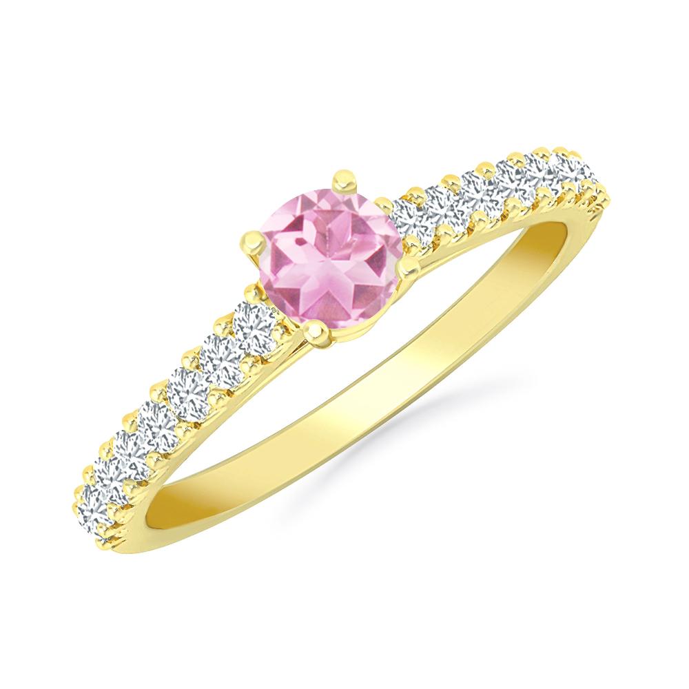 Yellow Gold - Pink Tourmaline