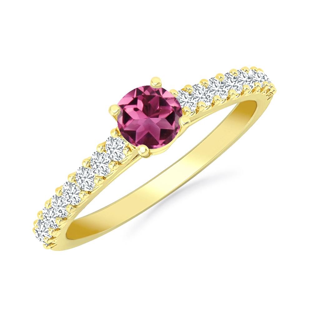 Yellow Gold - Pink Tourmaline