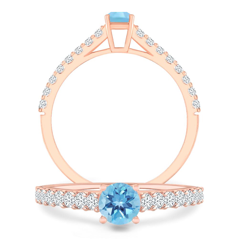 Rose Gold - Blue Topaz