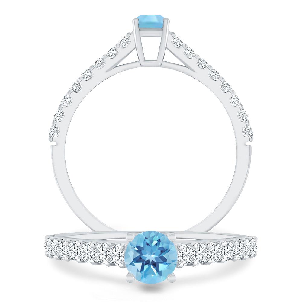 White Gold - Blue Topaz