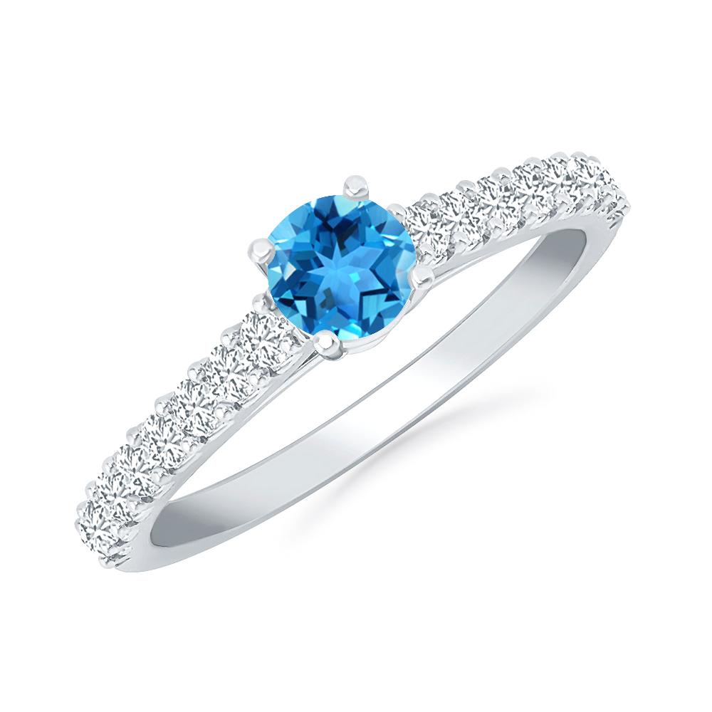 White Gold - Blue Topaz