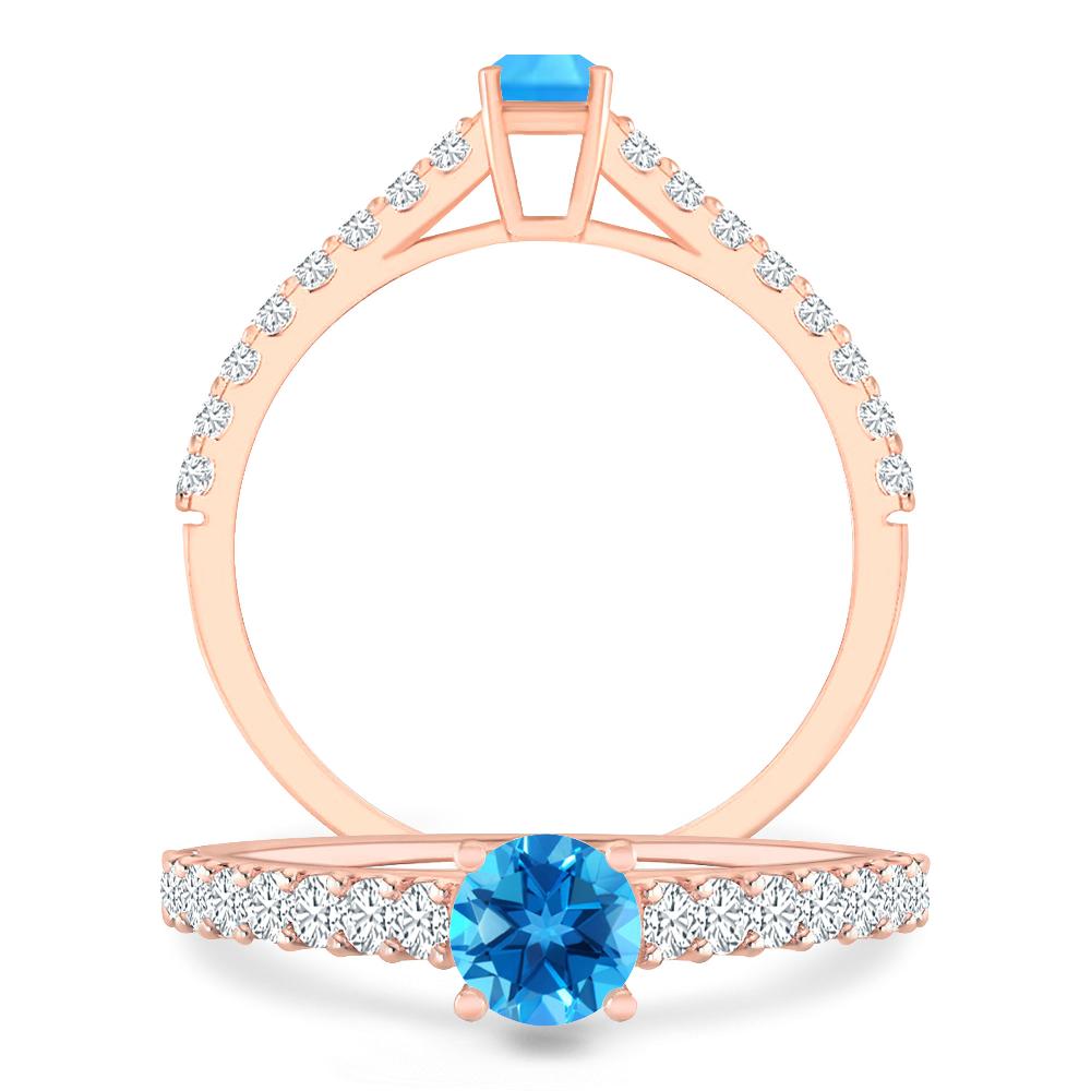 Rose Gold - Blue Topaz