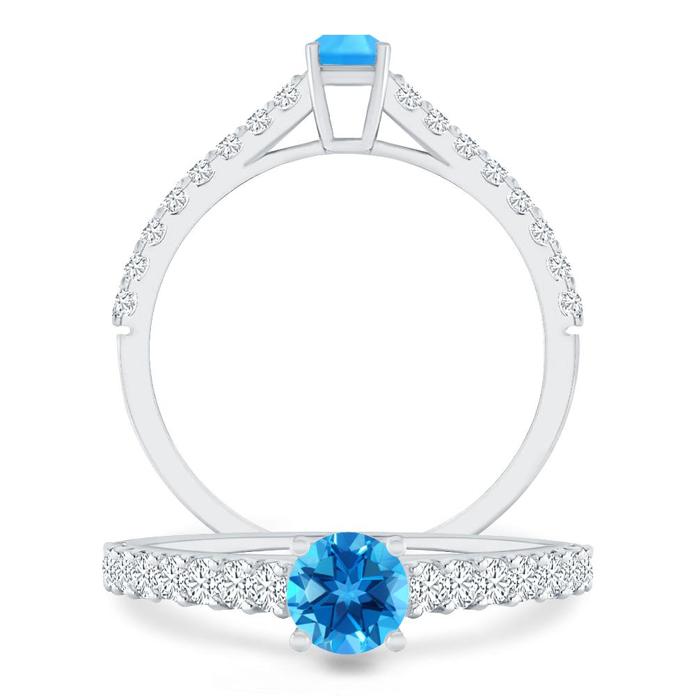 White Gold - Blue Topaz