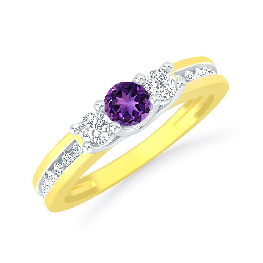 Yellow Gold - Amethyst