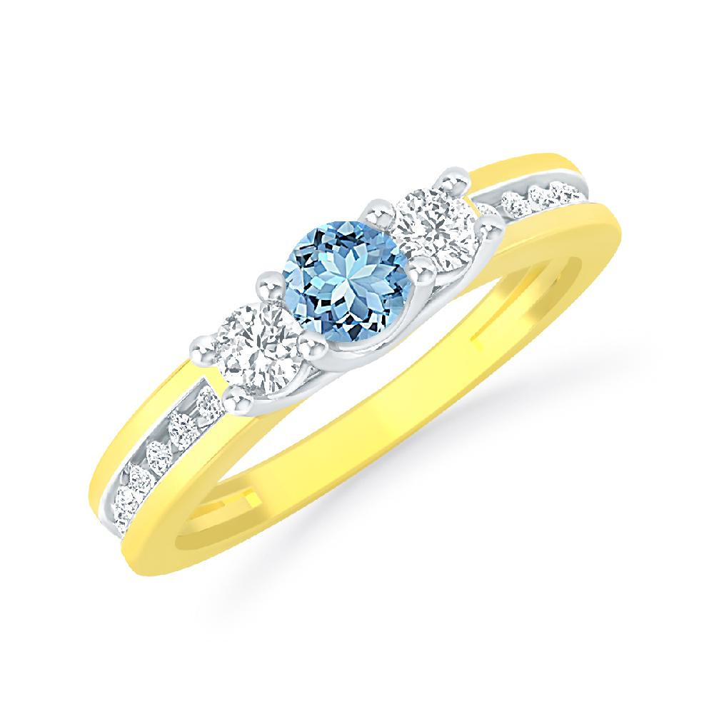 Yellow Gold - Aquamarine