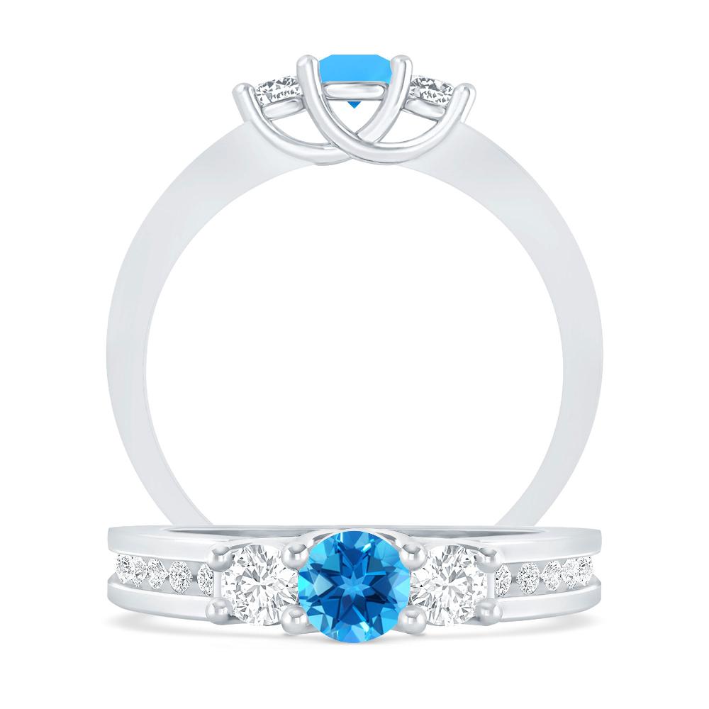 White Gold - Blue Topaz