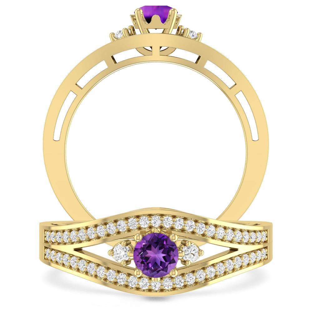 Yellow Gold - Amethyst