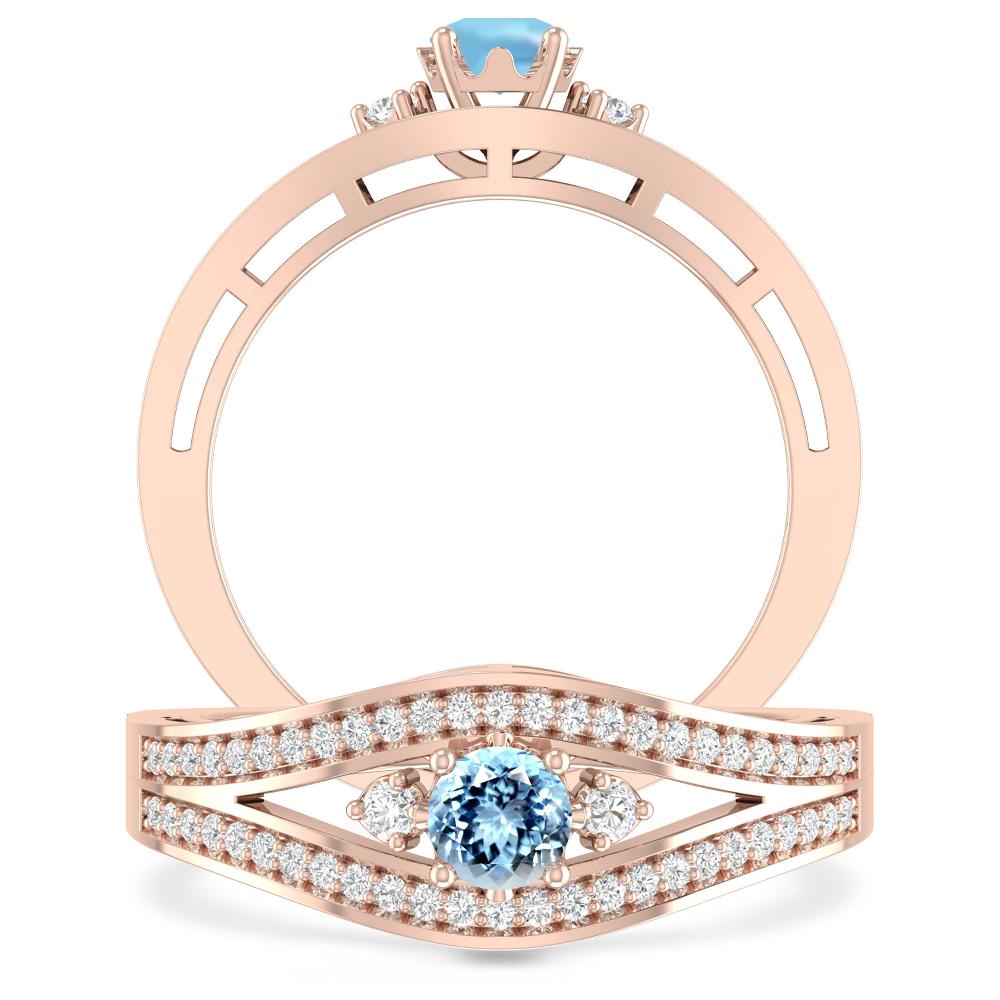 Rose Gold - Aquamarine