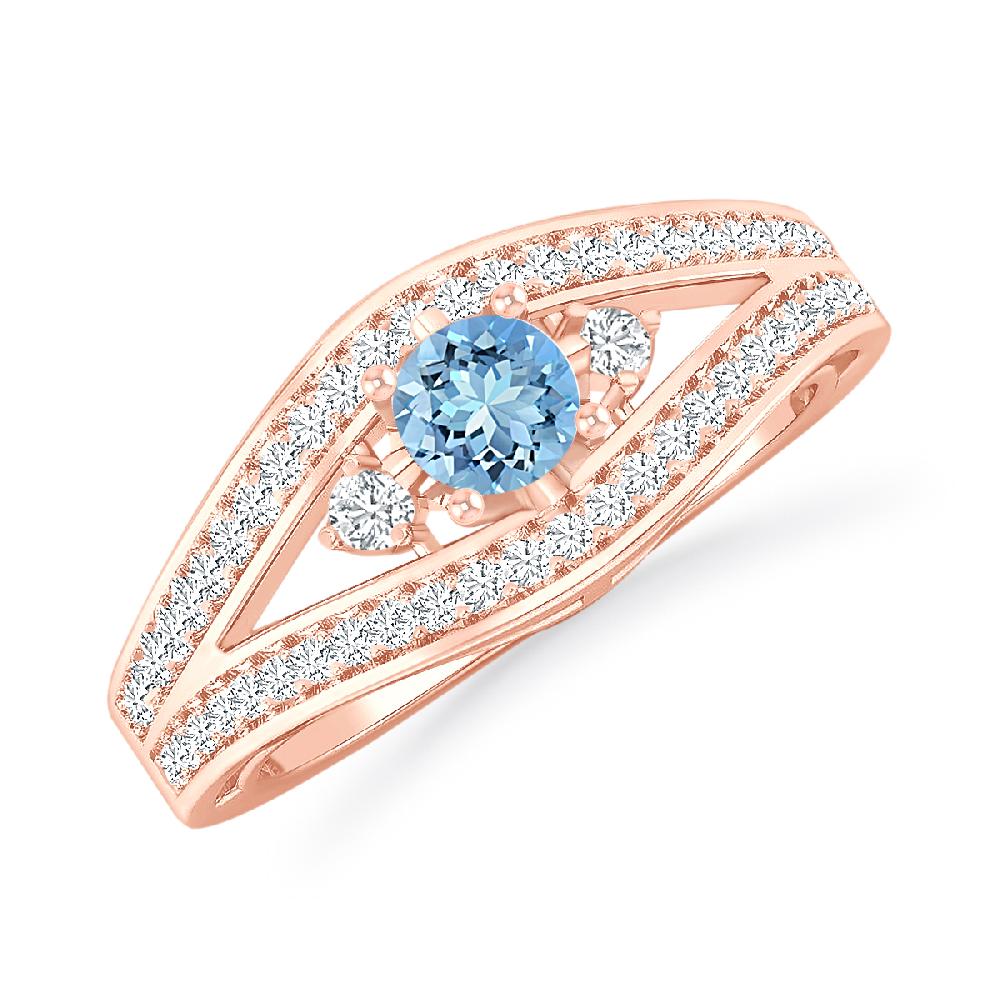 Rose Gold - Aquamarine