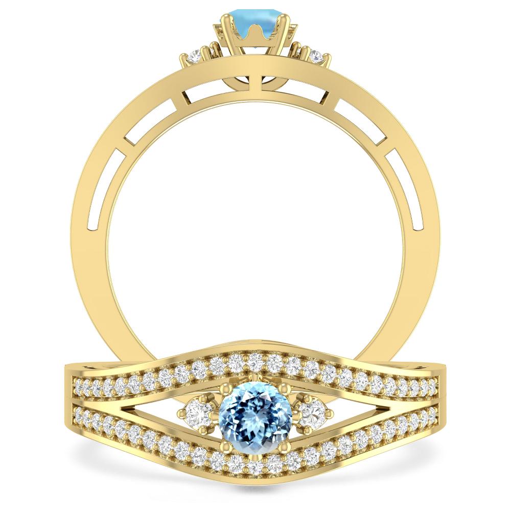 Yellow Gold - Aquamarine