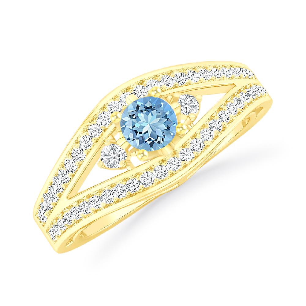 Yellow Gold - Aquamarine