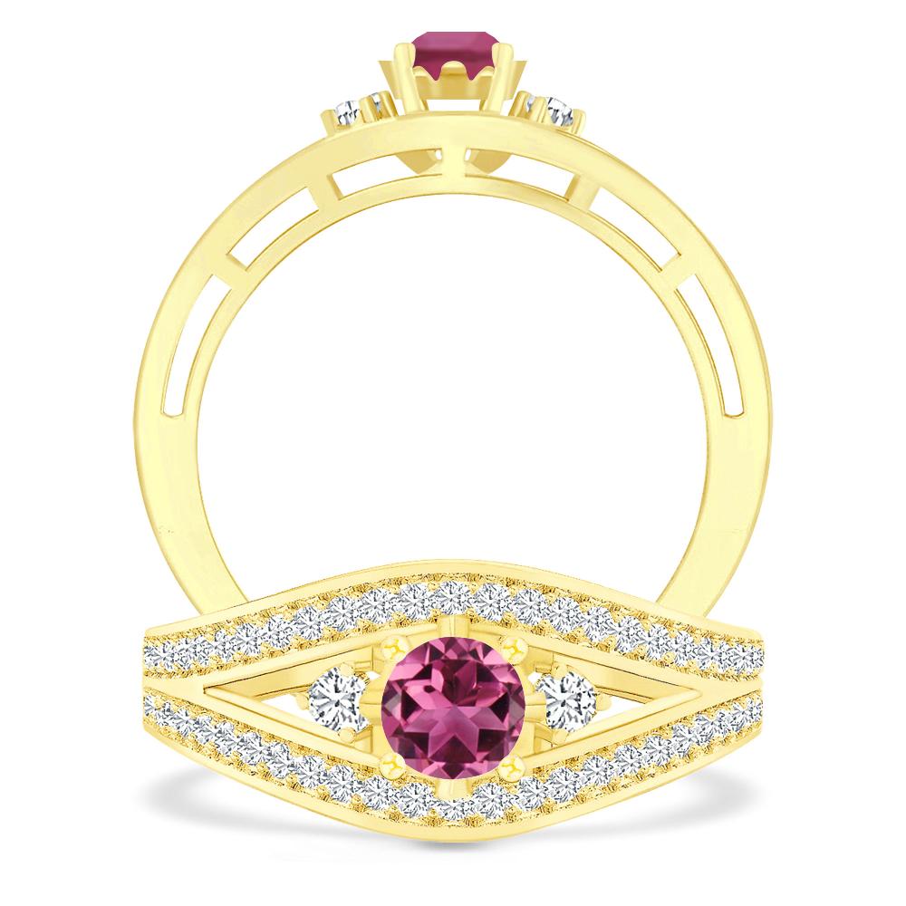 Yellow Gold - Pink Tourmaline