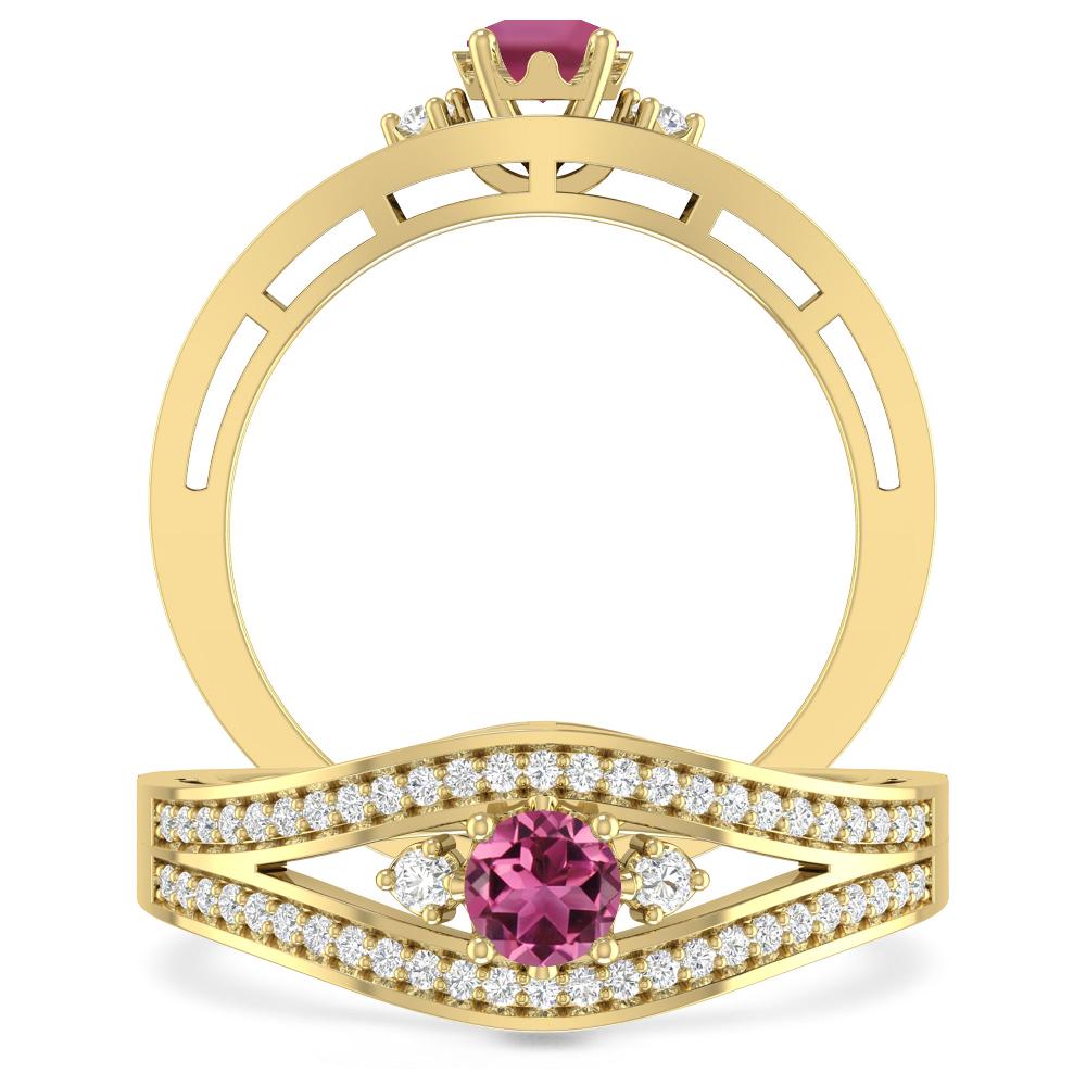 Yellow Gold - Pink Tourmaline