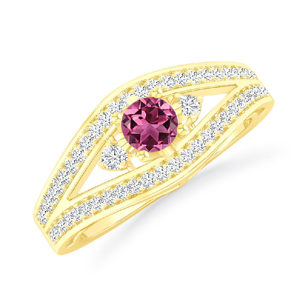 Yellow Gold - Pink Tourmaline