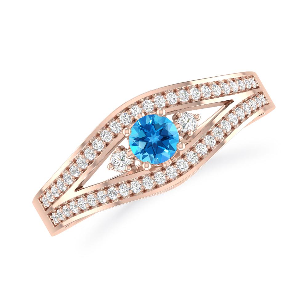 Rose Gold - Blue Topaz