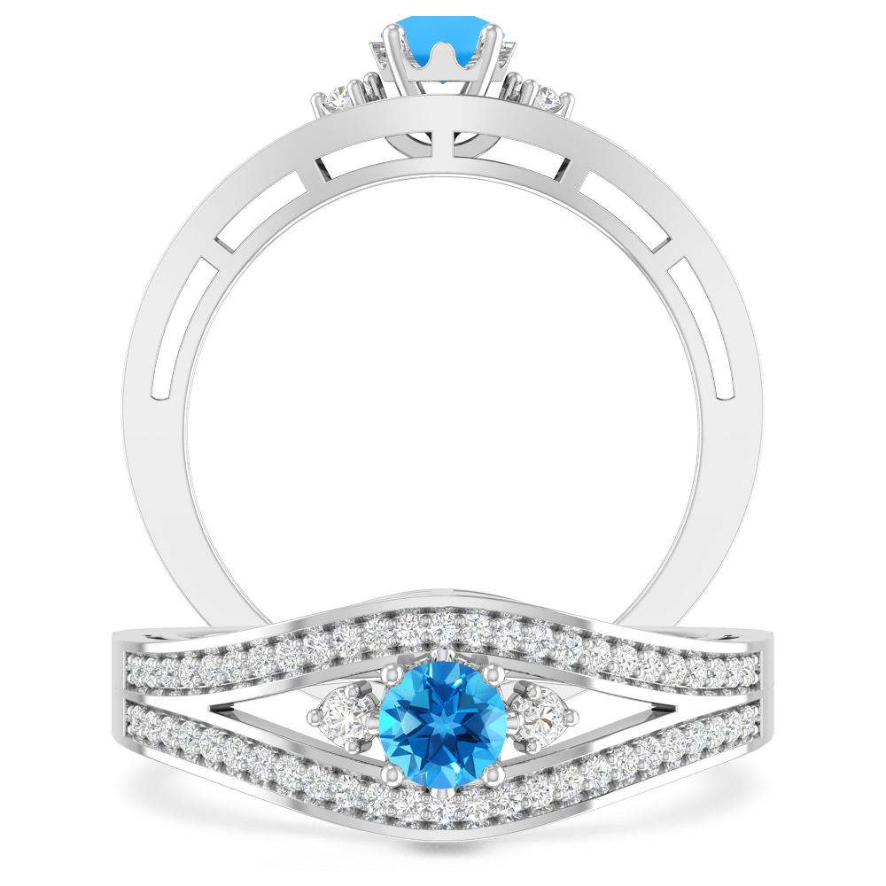 White Gold - Blue Topaz