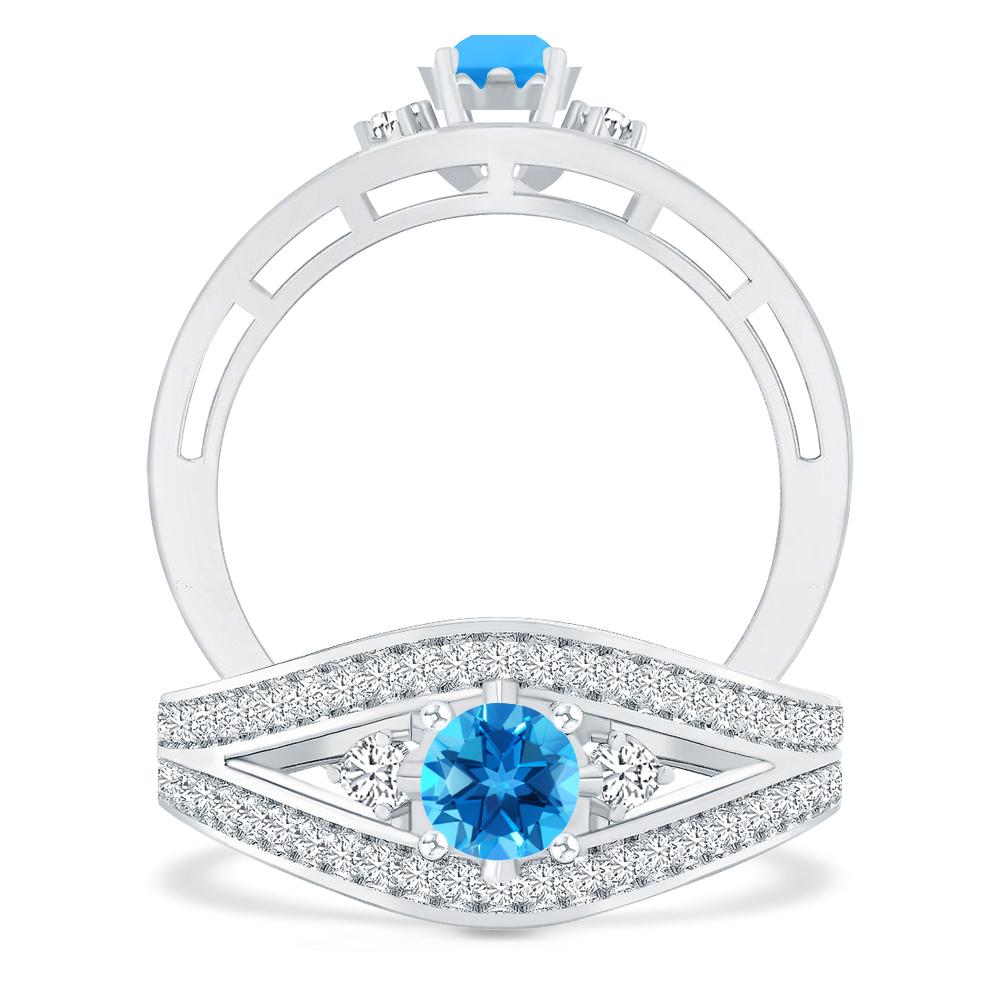 White Gold - Blue Topaz